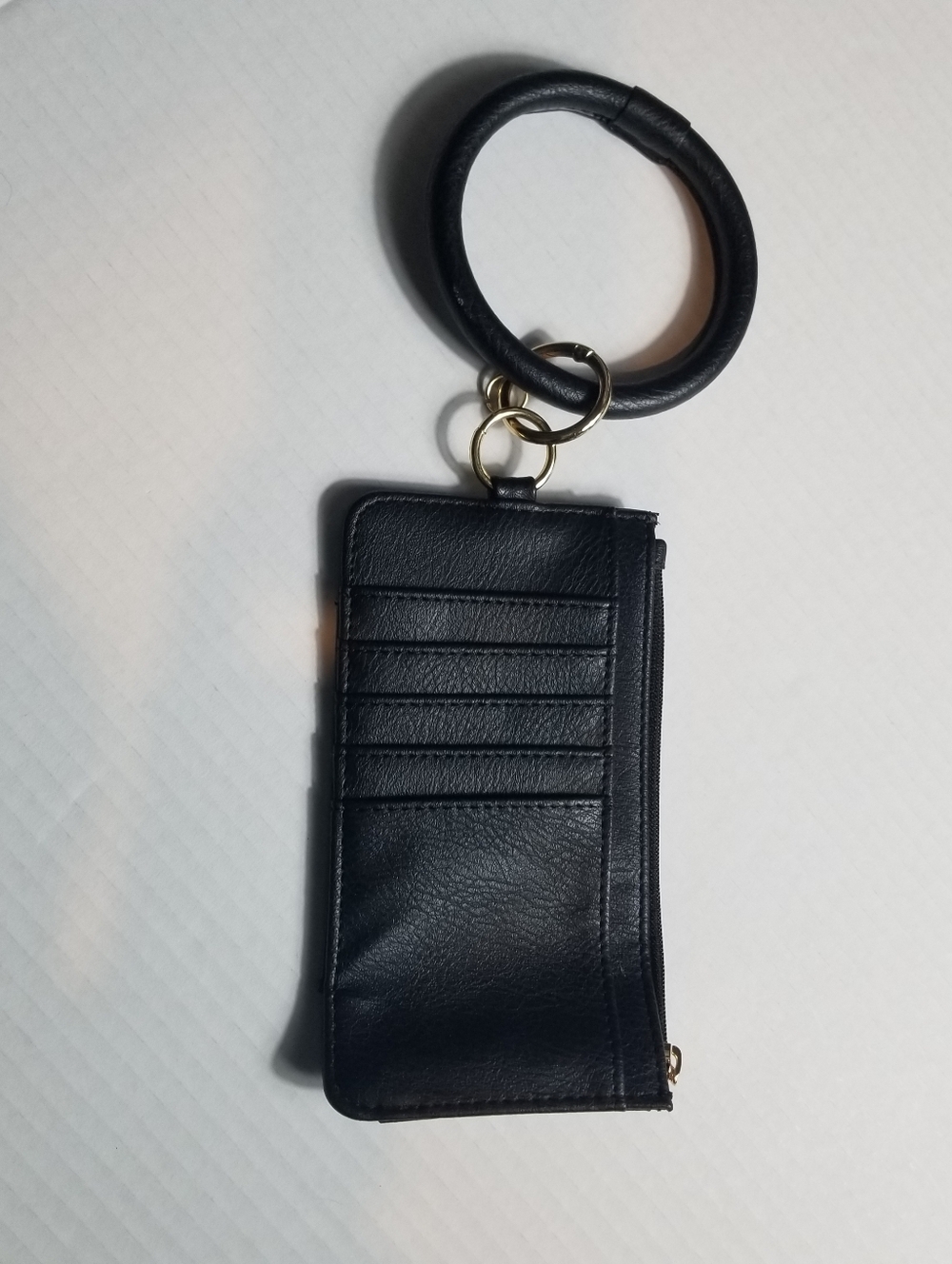 BLACK WRISTLET CARDHOLDER KEYRING